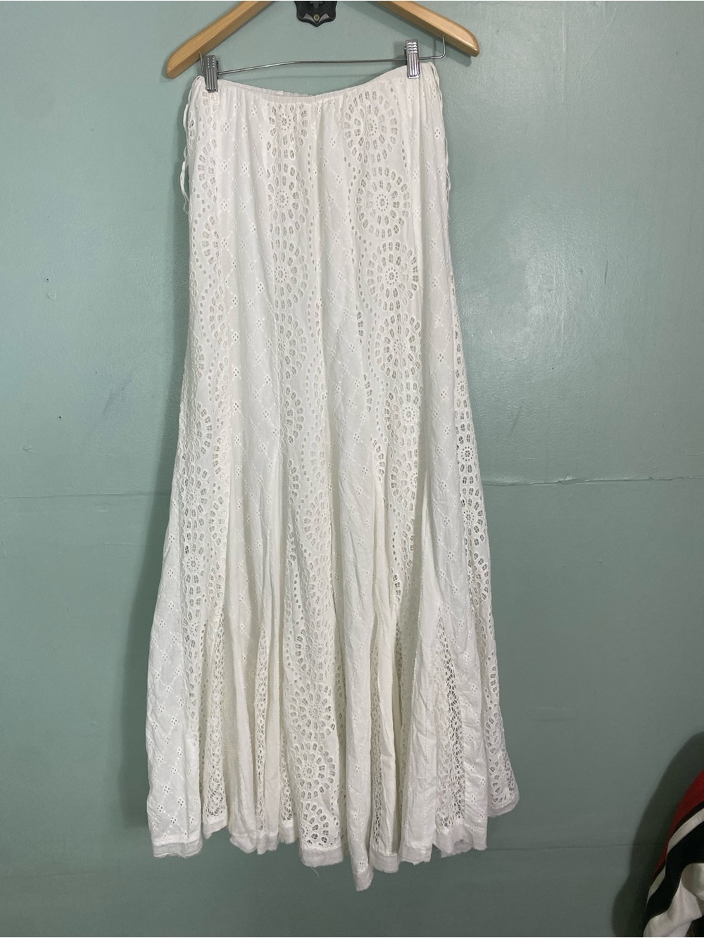Free People Midnight Cruiser One Piece Lace Eyelet White Jumpsuit Medium - Picture 4 of 7